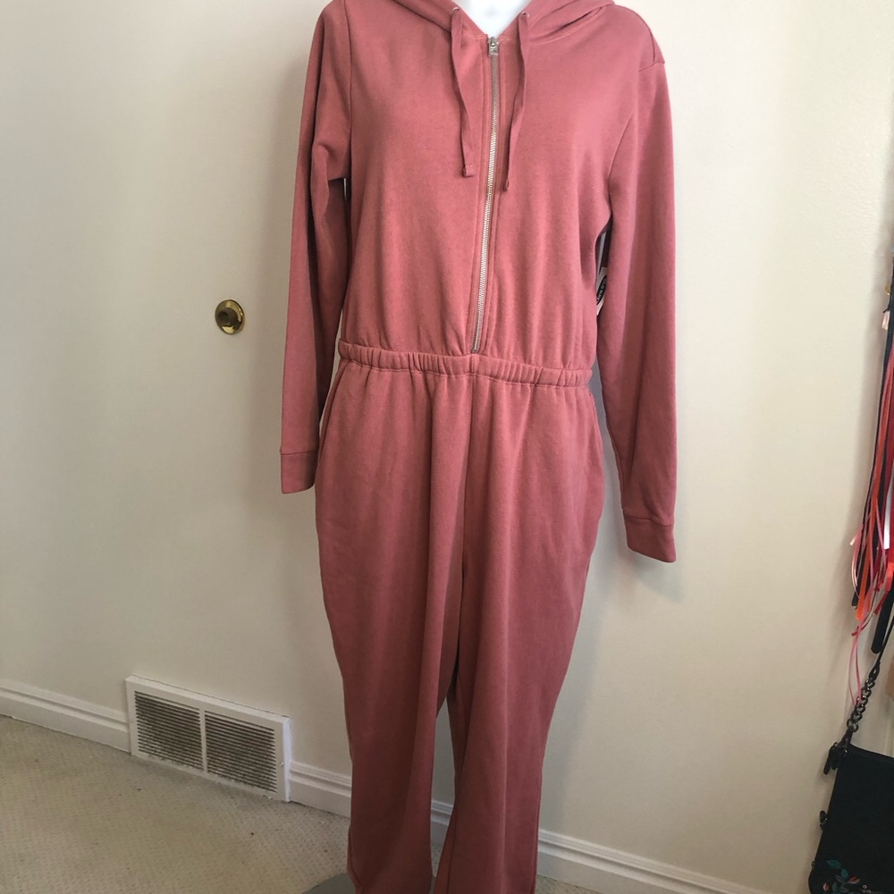 Old Navy Soft Pink Hooded Jumpsuit
